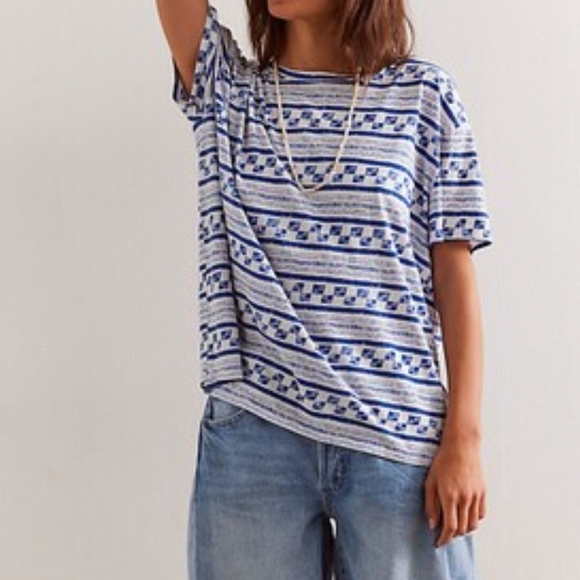 NWOT We The Free Nina Stripe Tee - Picture 1 of 4